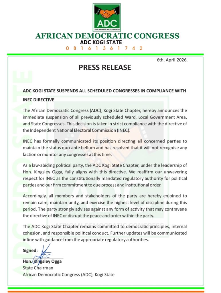 Image of Kogi ADC Press Release Document