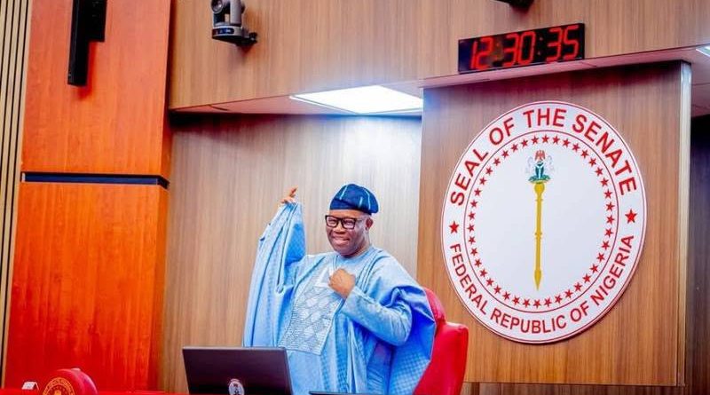 Senate President, Godswill Akpabio in Senate Chamber