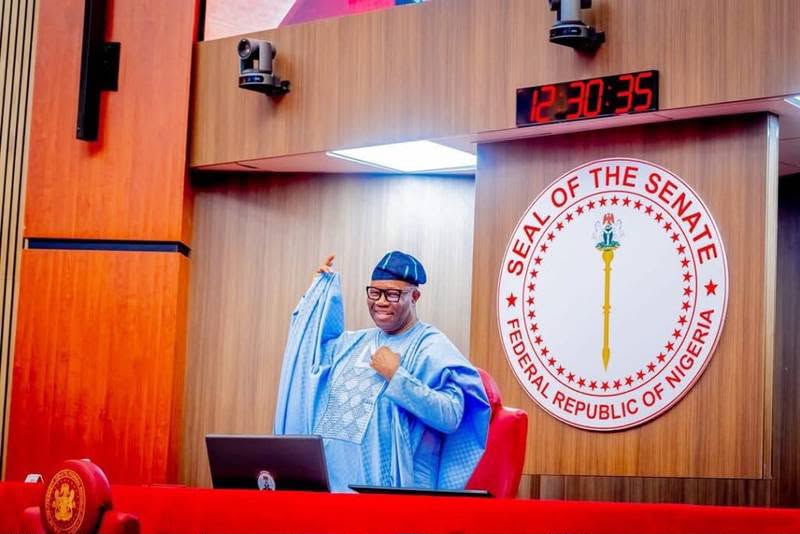 Senate President, Godswill Akpabio in Senate Chamber